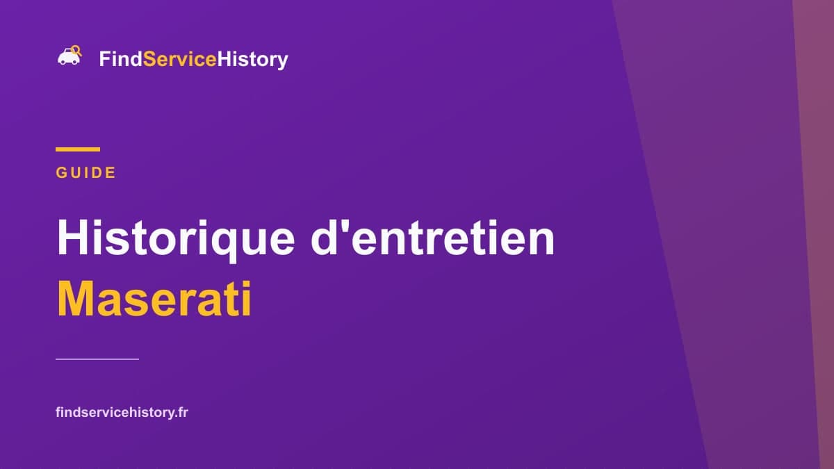 Historique d'entretien Maserati : vérifier en ligne